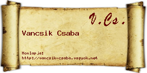 Vancsik Csaba névjegykártya