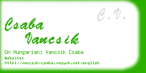 csaba vancsik business card